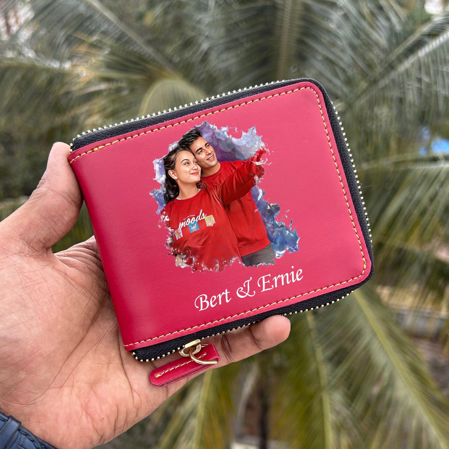 Personalized Artistic Photo Printed Unisex Zip Wallet