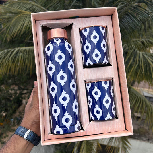 Designer Copper Bottle Set