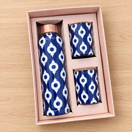 Designer Copper Bottle Set