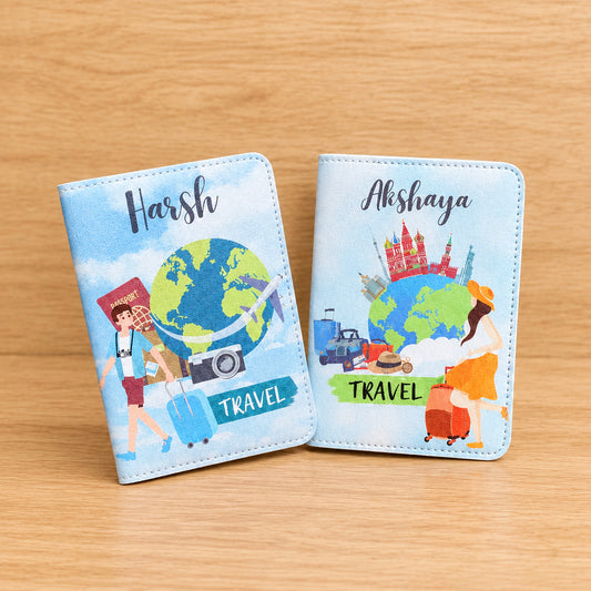 Personalized White Printed Passport Cover