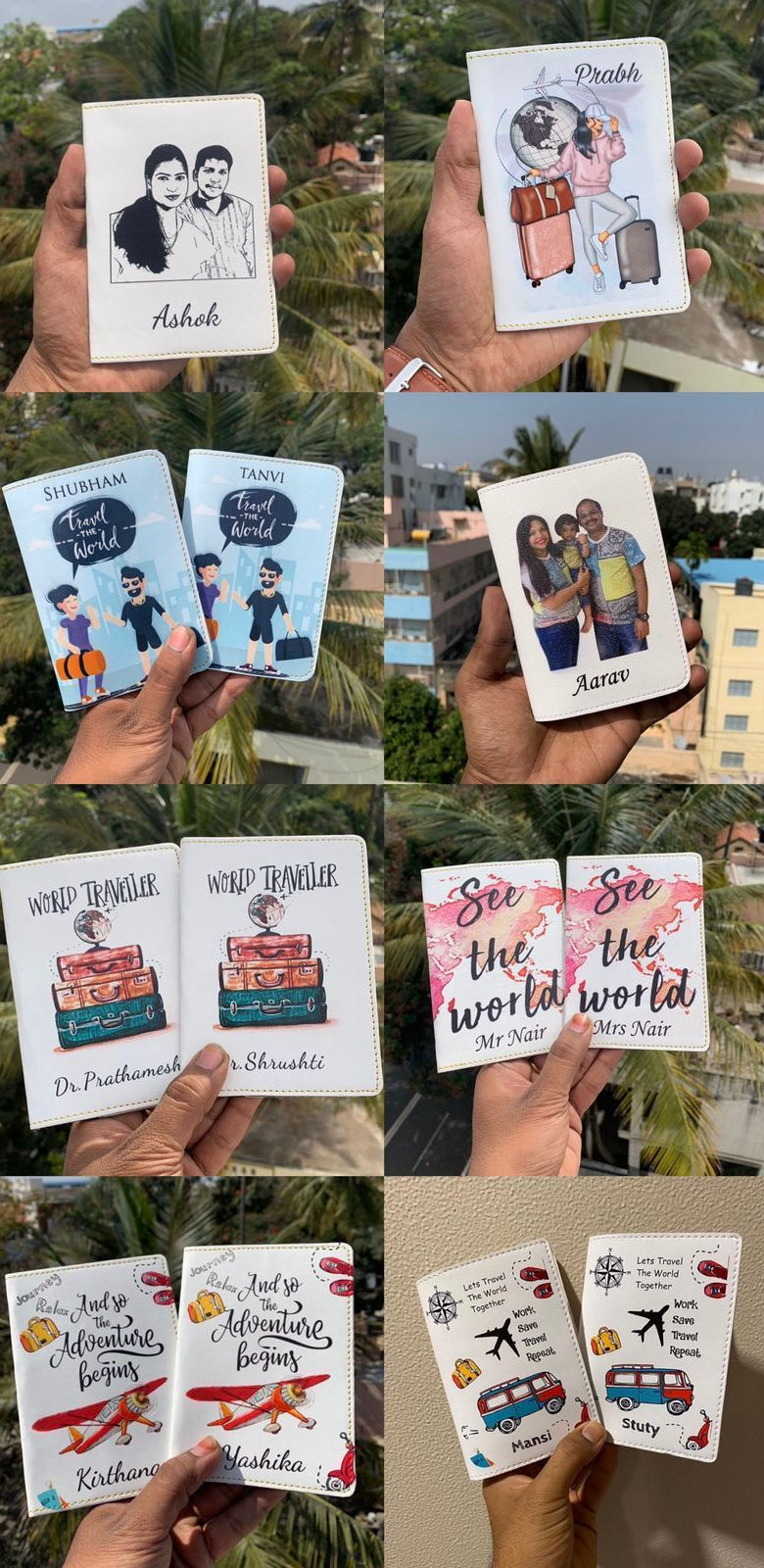 Personalized White Printed Passport Cover