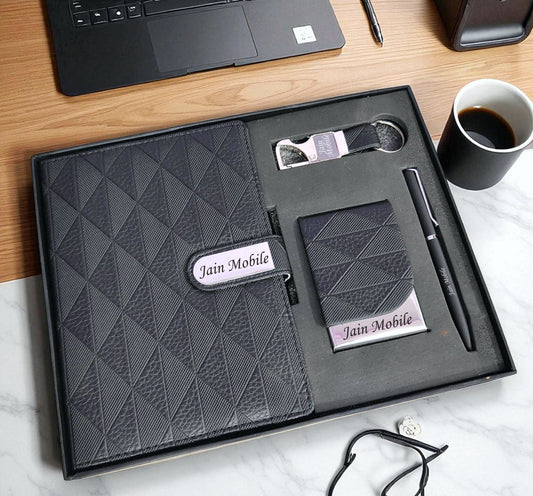 Personalized Premium 4-in-1 Gift Set (Diary, Pen, Keychain, Card Holder)