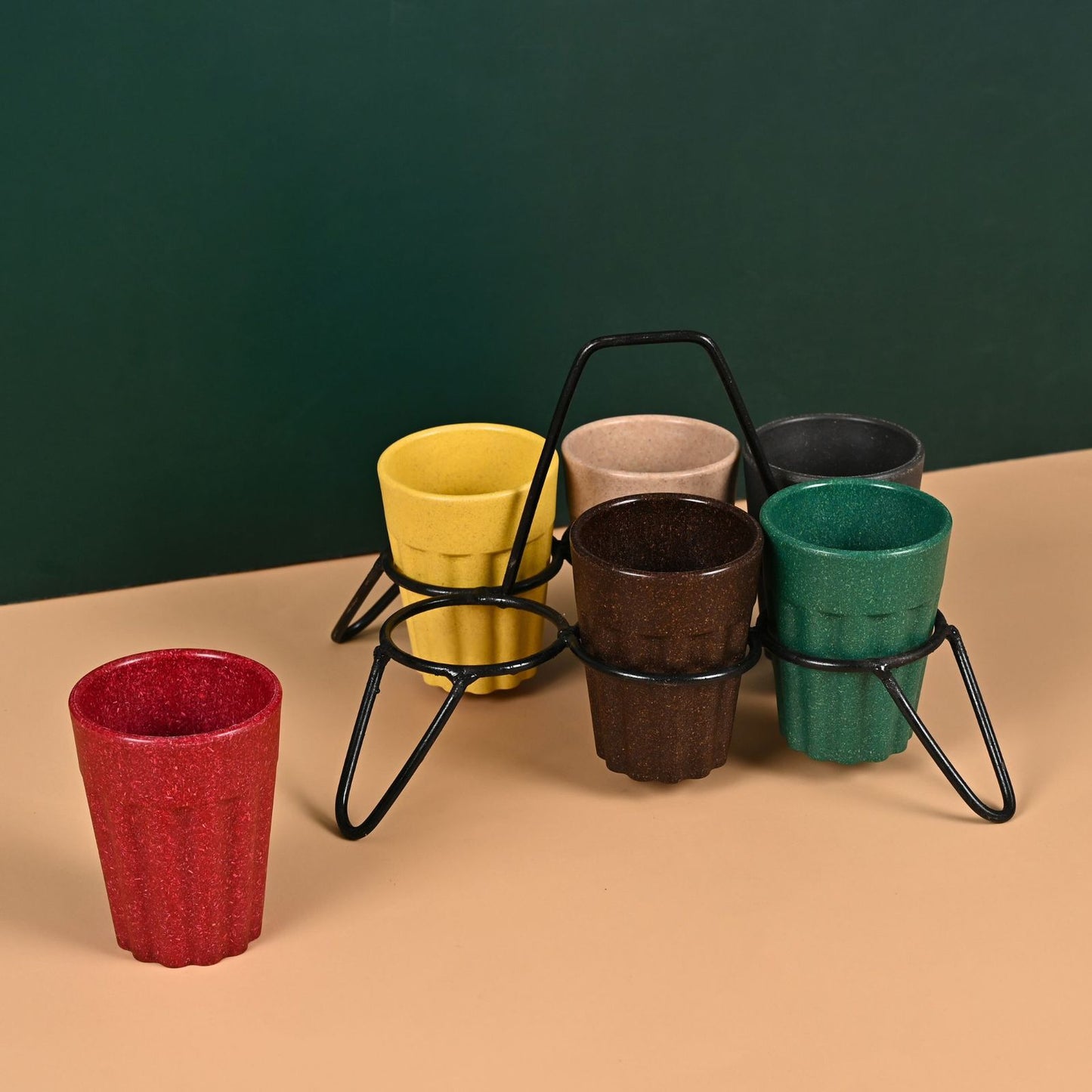 Eco-Friendly Cutting Chai Cups (Husk Made) – Assorted Colors