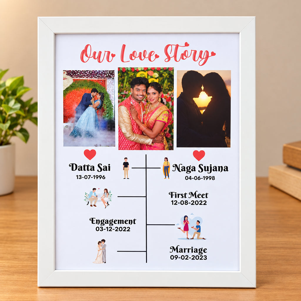 Personalized "Our Love Story" Timeline Frame