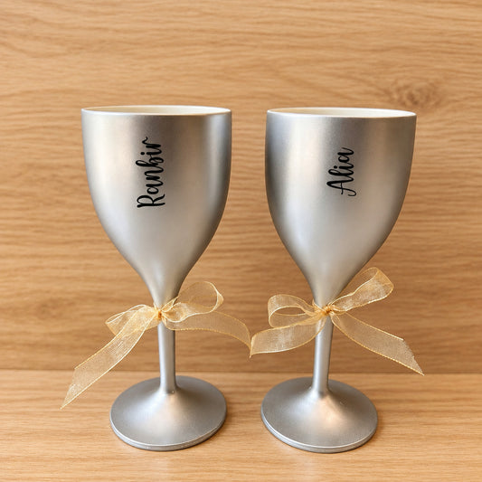 Personalized Non-Breakable Couple Wine Glasses (Set of 2)