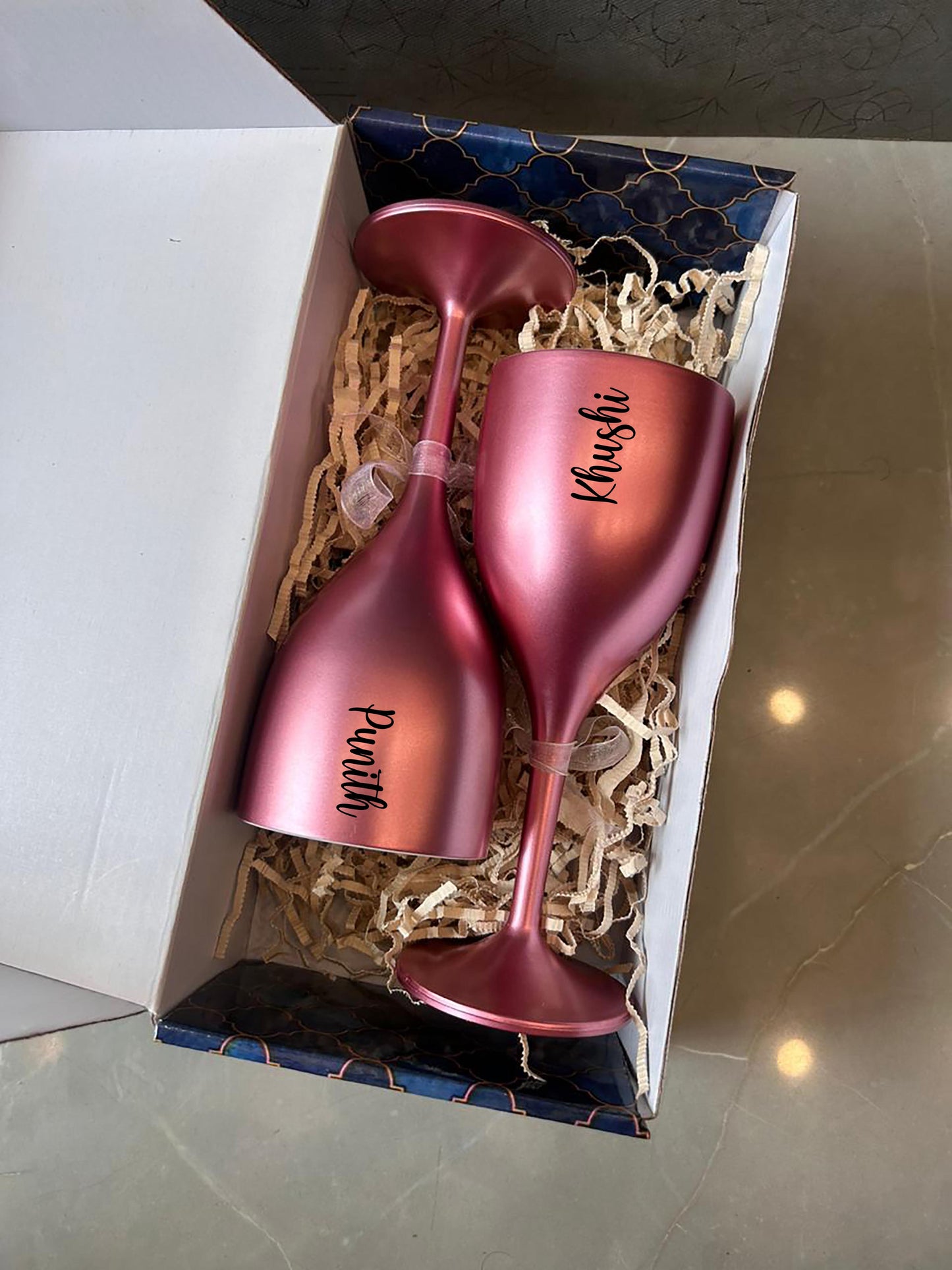 Personalized Non-Breakable Couple Wine Glasses (Set of 2)
