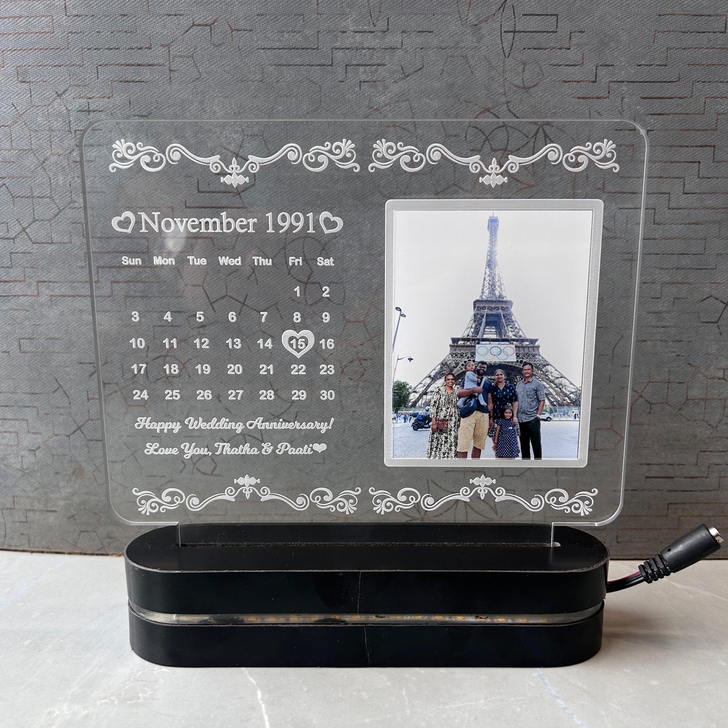 Personalized Photo & Text LED Table Top