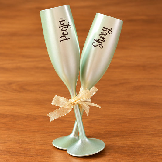 Personalized Non-Breakable Fluted Champagne Glasses (Set of 2)