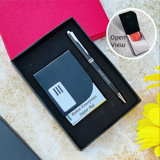 Personalized Card Holder & Pen Combo