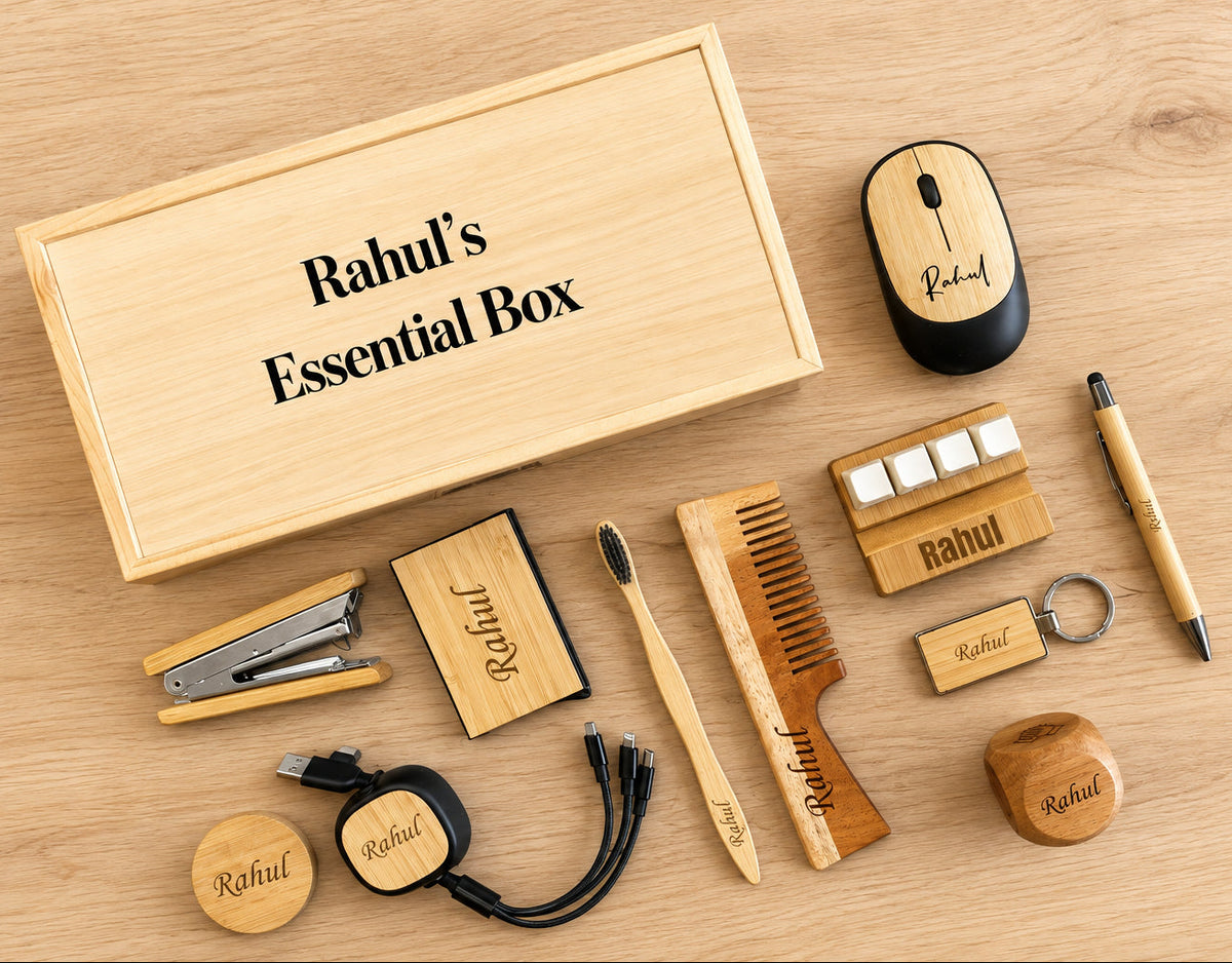 Personalized Bamboo Essential Gift Box