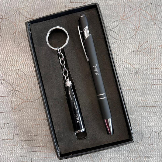 Personalized Bottle Shape Keychain & Pen Set