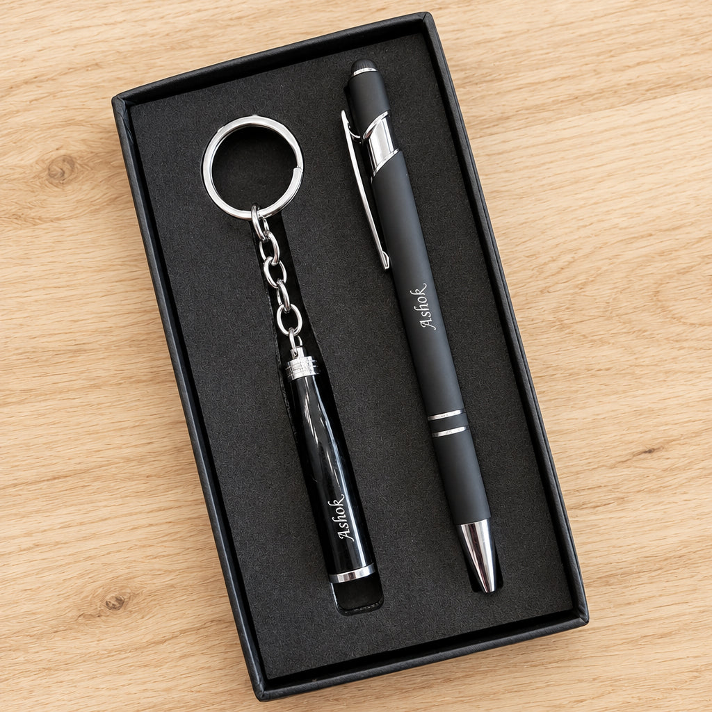 Personalized Bottle Shape Keychain & Pen Set
