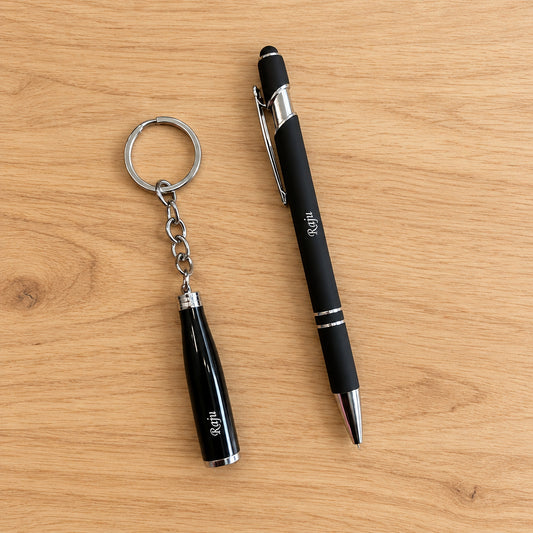 Personalized Bottle Shape Keychain & Pen Set