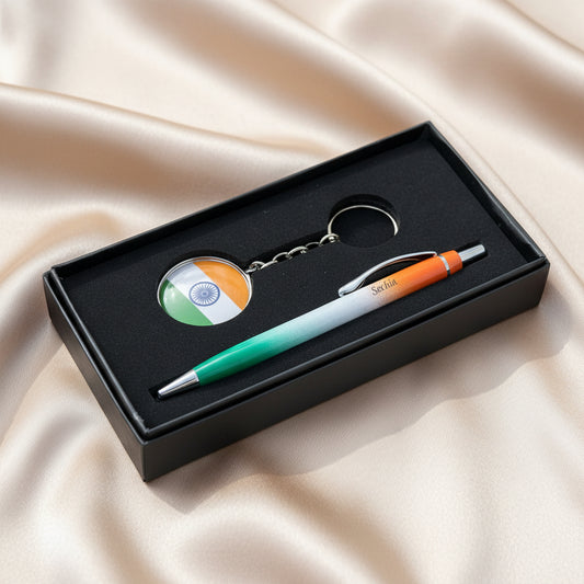 Personalized Tiranga Pen & Keychain Set