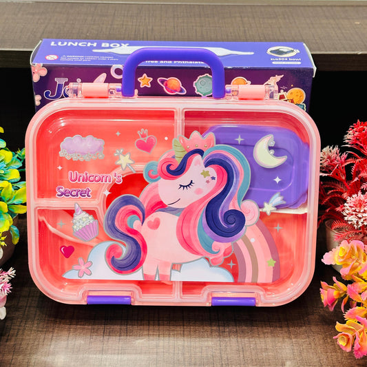 Premium 5-Grid Leak-Proof Lunch Box with Steel Dabbi & Handle
