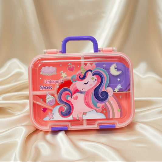 Premium 5-Grid Leak-Proof Lunch Box with Steel Dabbi & Handle