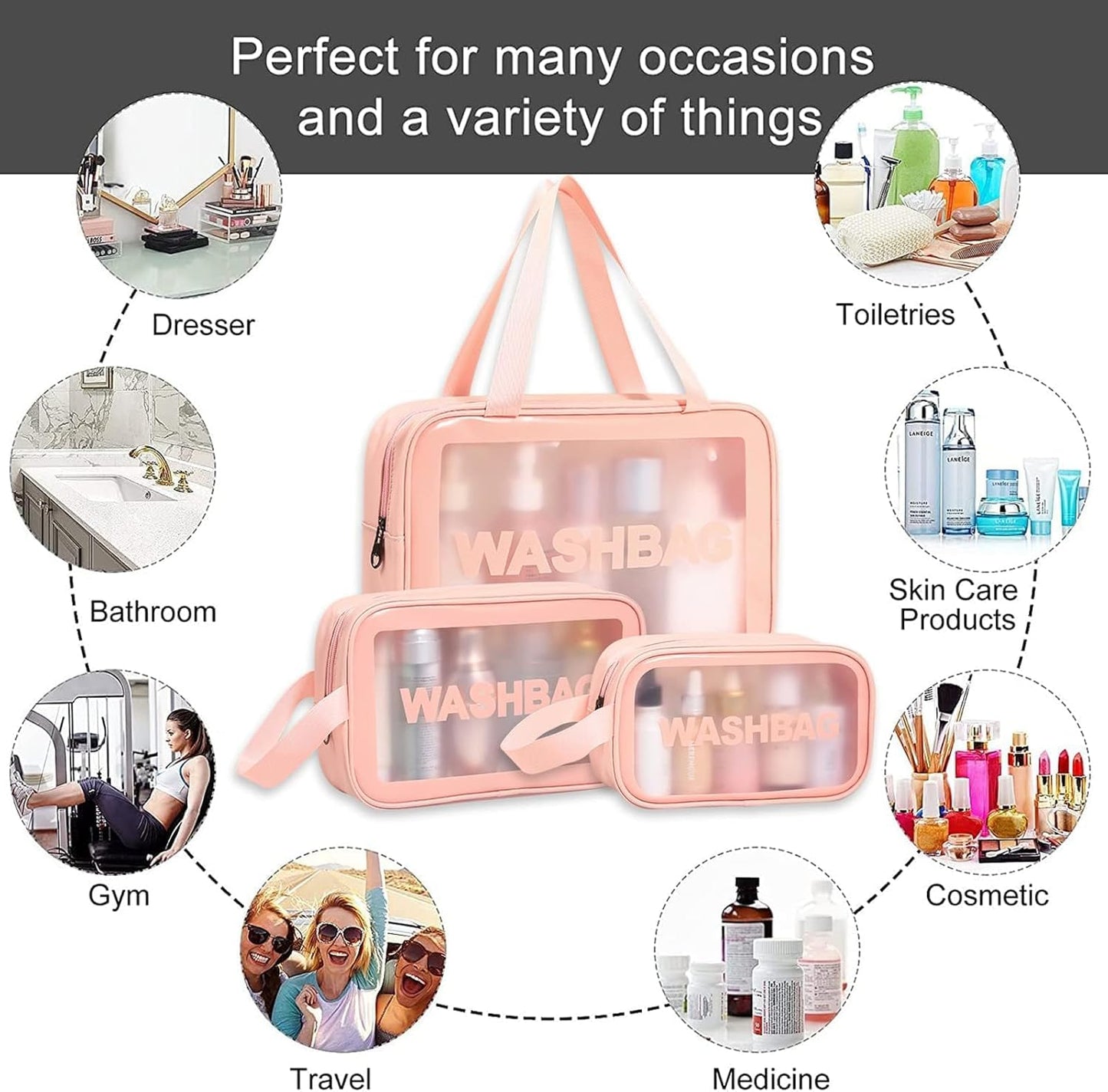 Personalized Hanging Travel Wash Bag