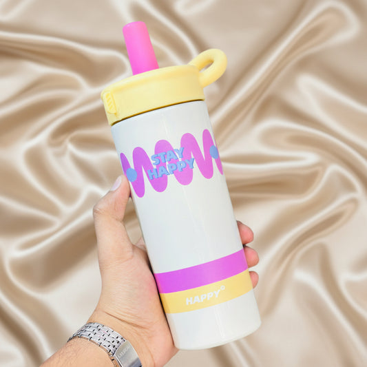 Premium 600ml Insulated Stainless Steel Tumbler with Reusable Straw