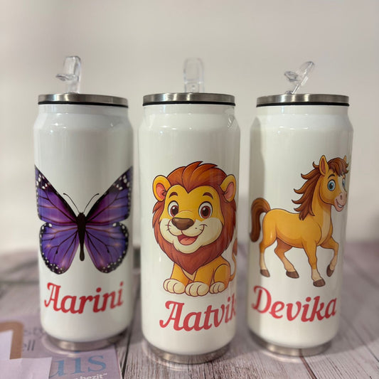 Personalized Stainless Steel Coke Can Straw Sipper