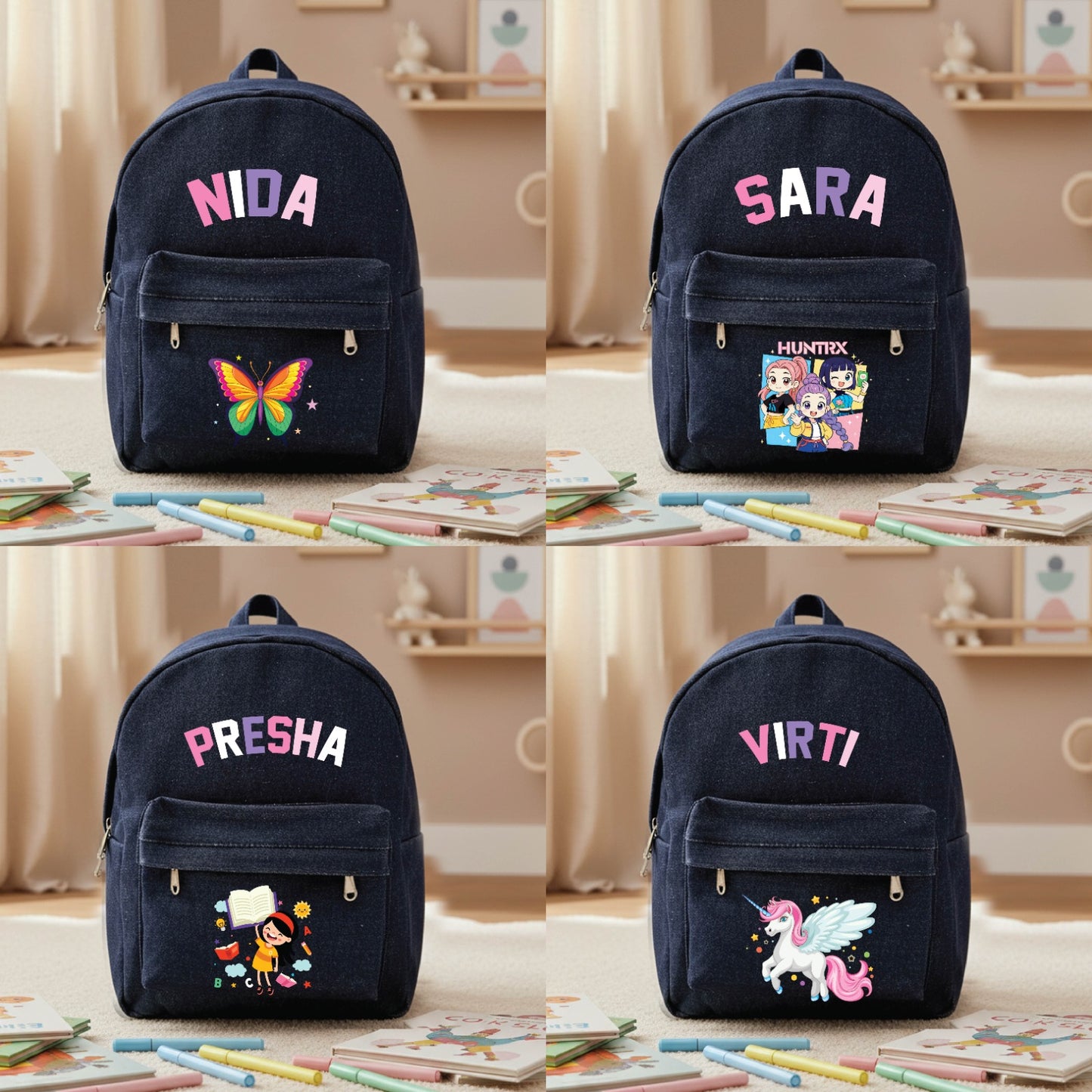 Personalized Kids Denim Backpack