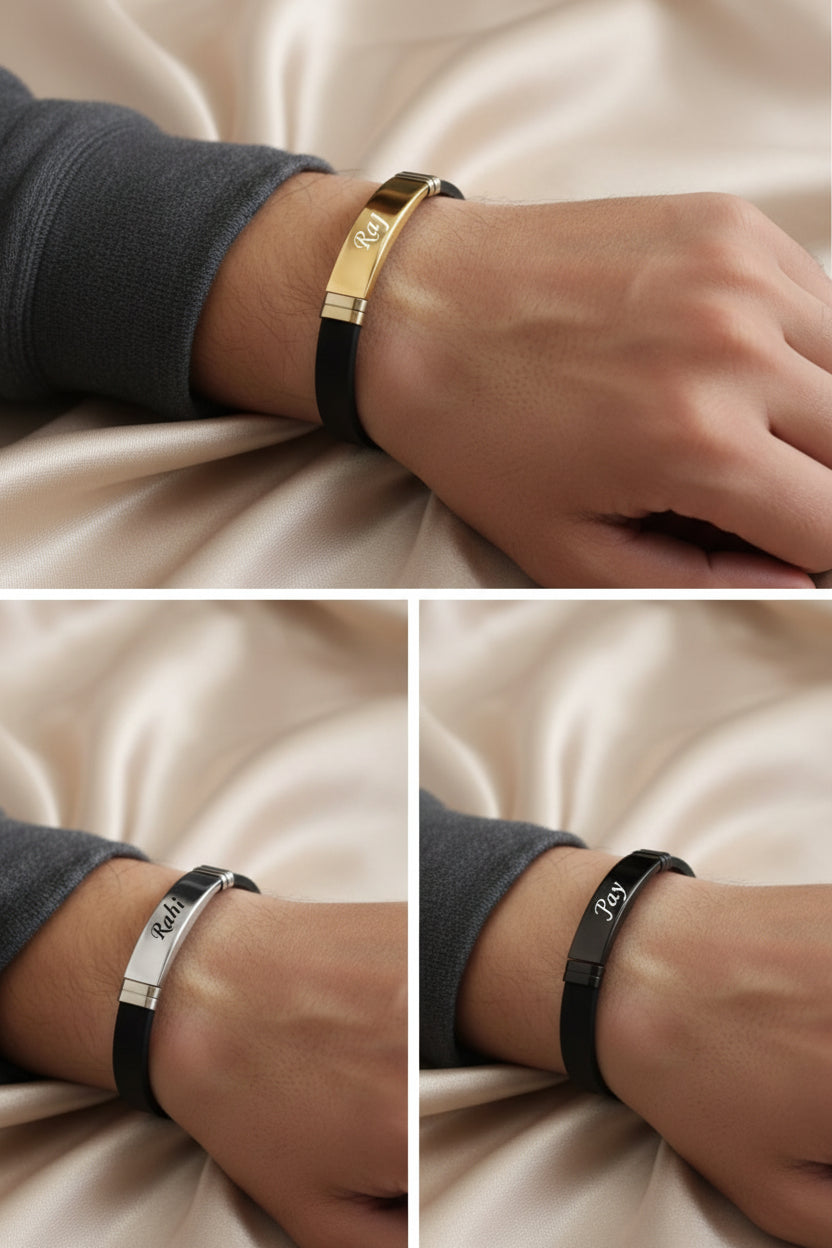 Personalised Unisex Wrist Band Bracelet
