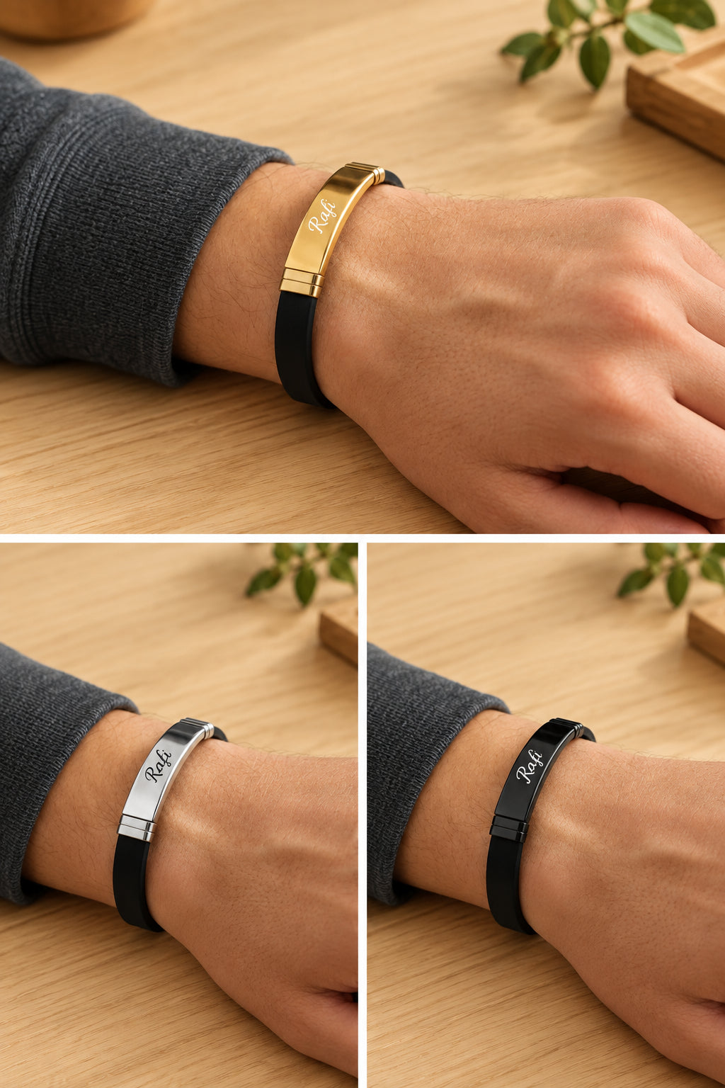Personalised Unisex Wrist Band Bracelet
