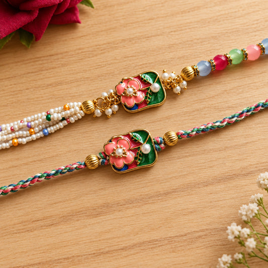 Modern Bhai Bhabhi Rakhi Pair – Stylish Raksha Bandhan Set