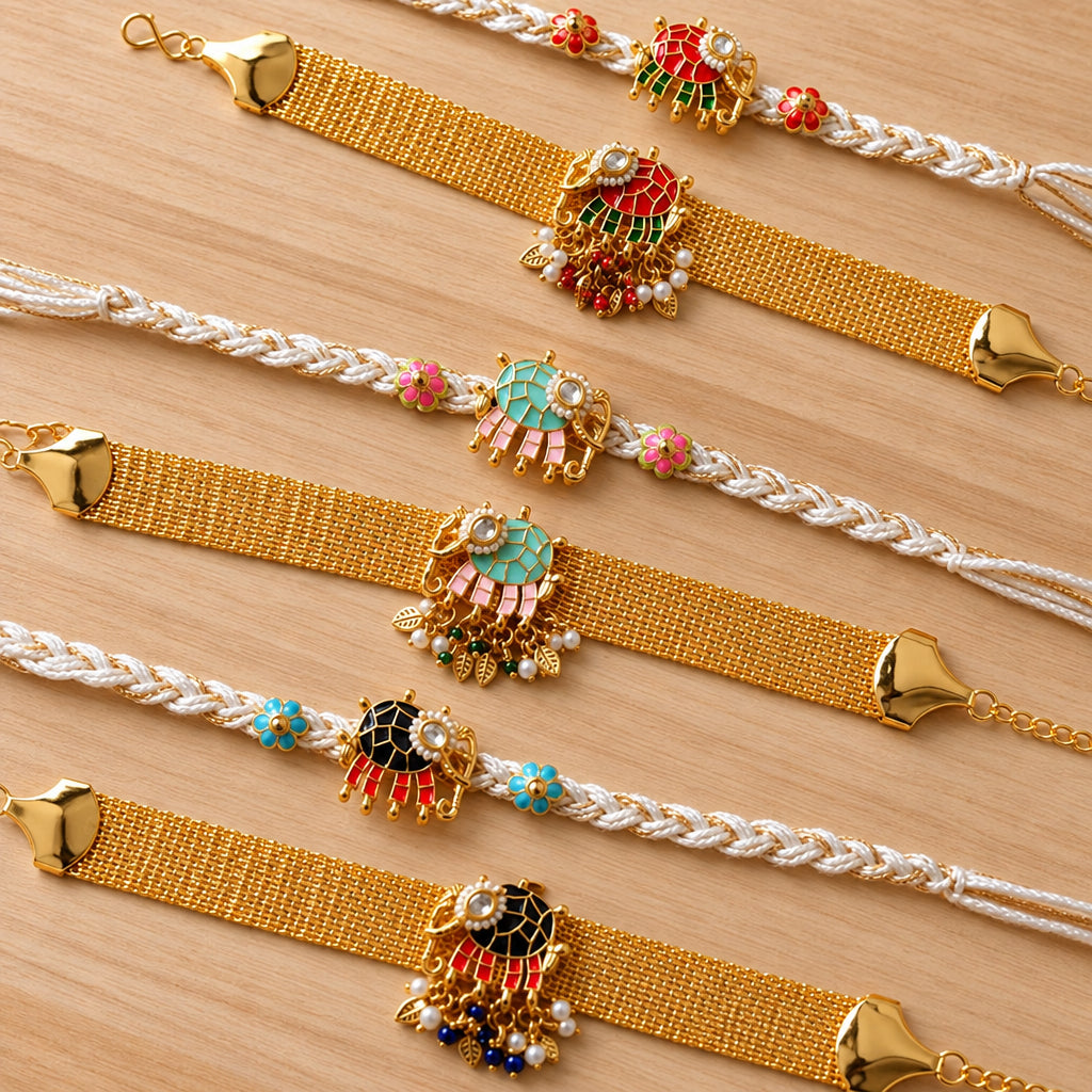 Elephant Couple Rakhi Pair for Bhai & Bhabhi