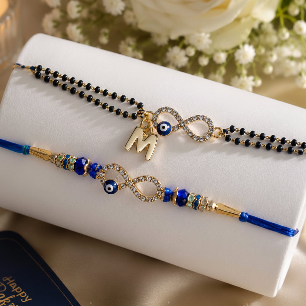 Infinity Evil Eye Rakhi Pair