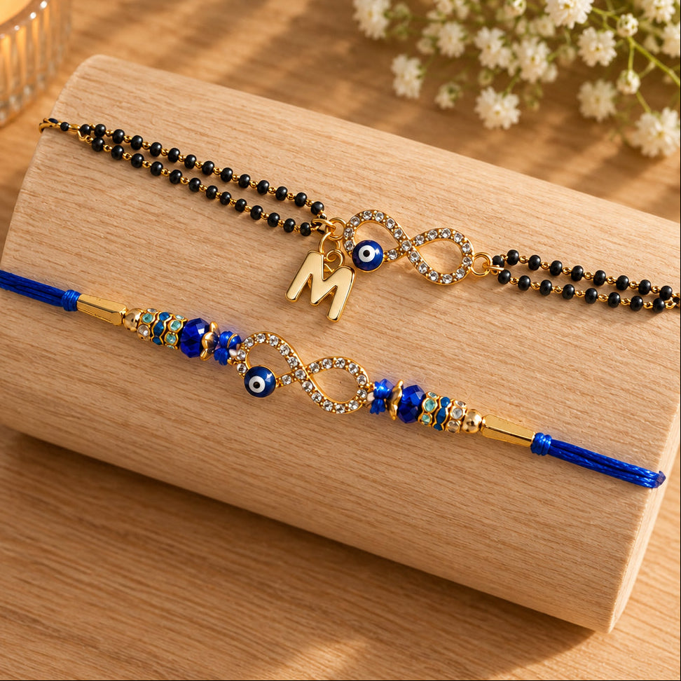 Infinity Evil Eye Rakhi Pair