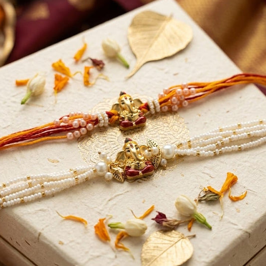 Ganesha Couple Rakhi Set