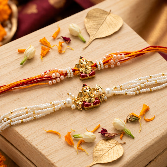 Ganesha Couple Rakhi Set