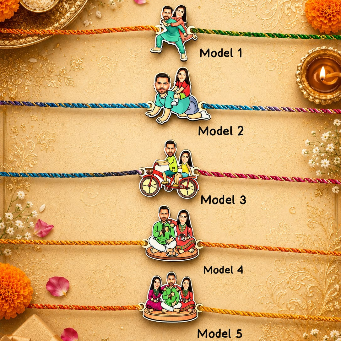 Personalised Caricature Photo Rakhi