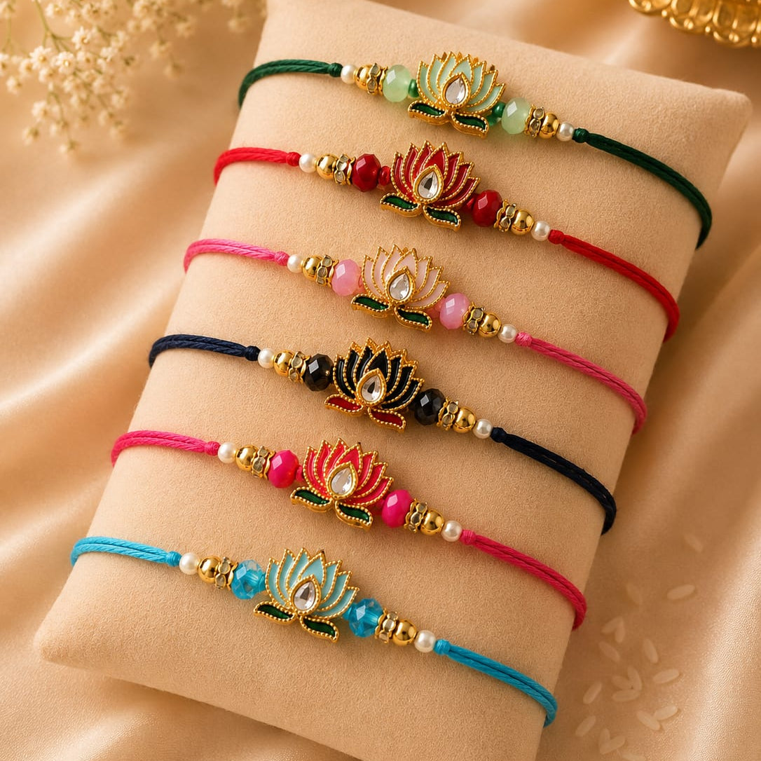 Premium Lotus Rakhi – Raksha Bandhan Special