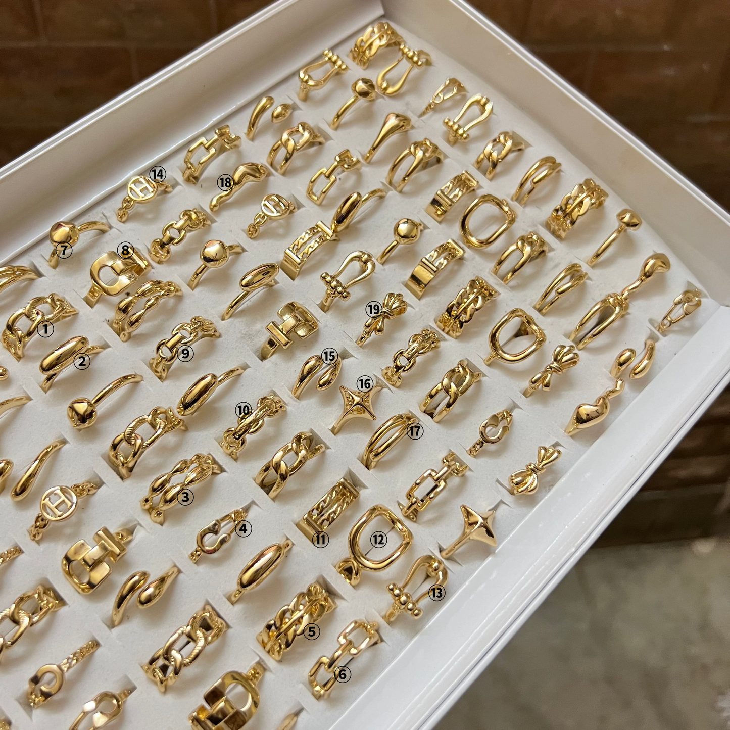 Premium Adjustable Golden Anti-Tarnish Rings