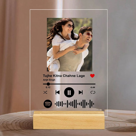 Personalized Spotify Plaque With Wooden Stand