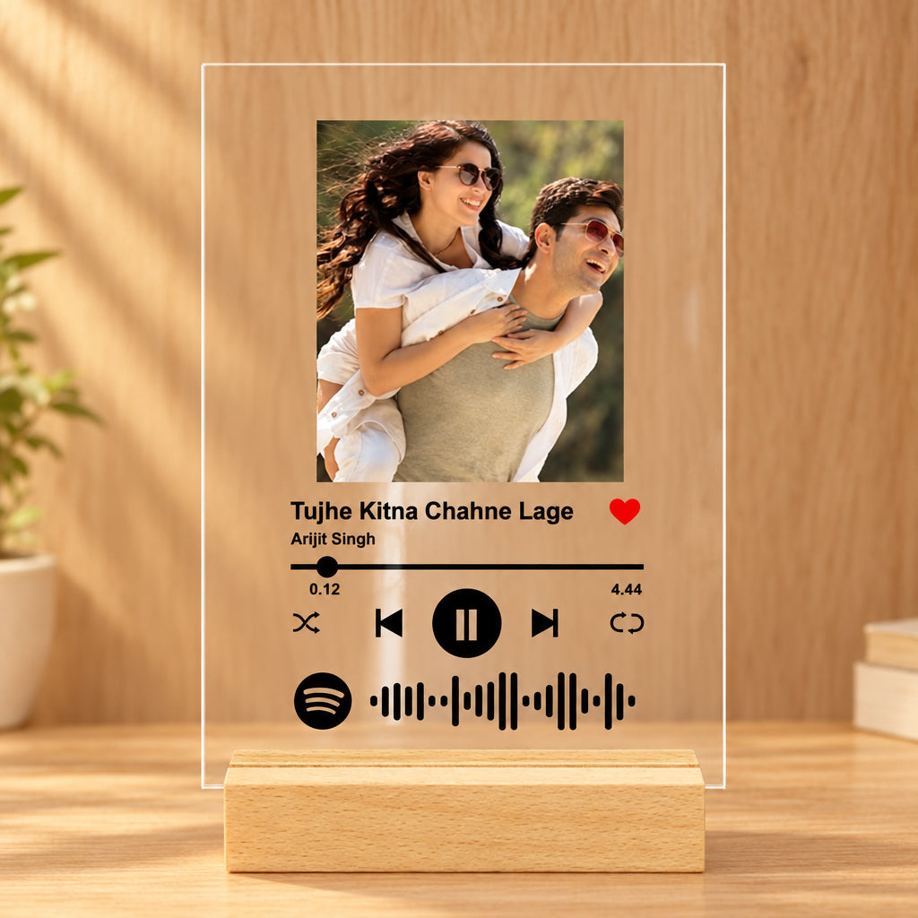 Personalized Spotify Plaque With Wooden Stand