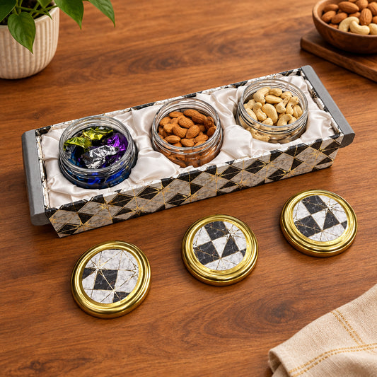 Set of 3 Dry Fruit Jar Tray