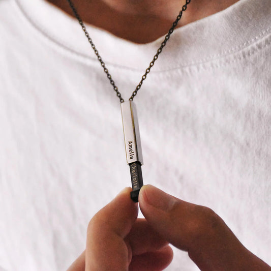 Personalized Hidden Bar Pendant
