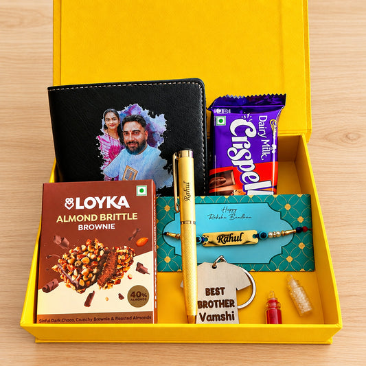 Personalised Rakhi Hamper – Premium Wallet & Rakhi Gift Combo