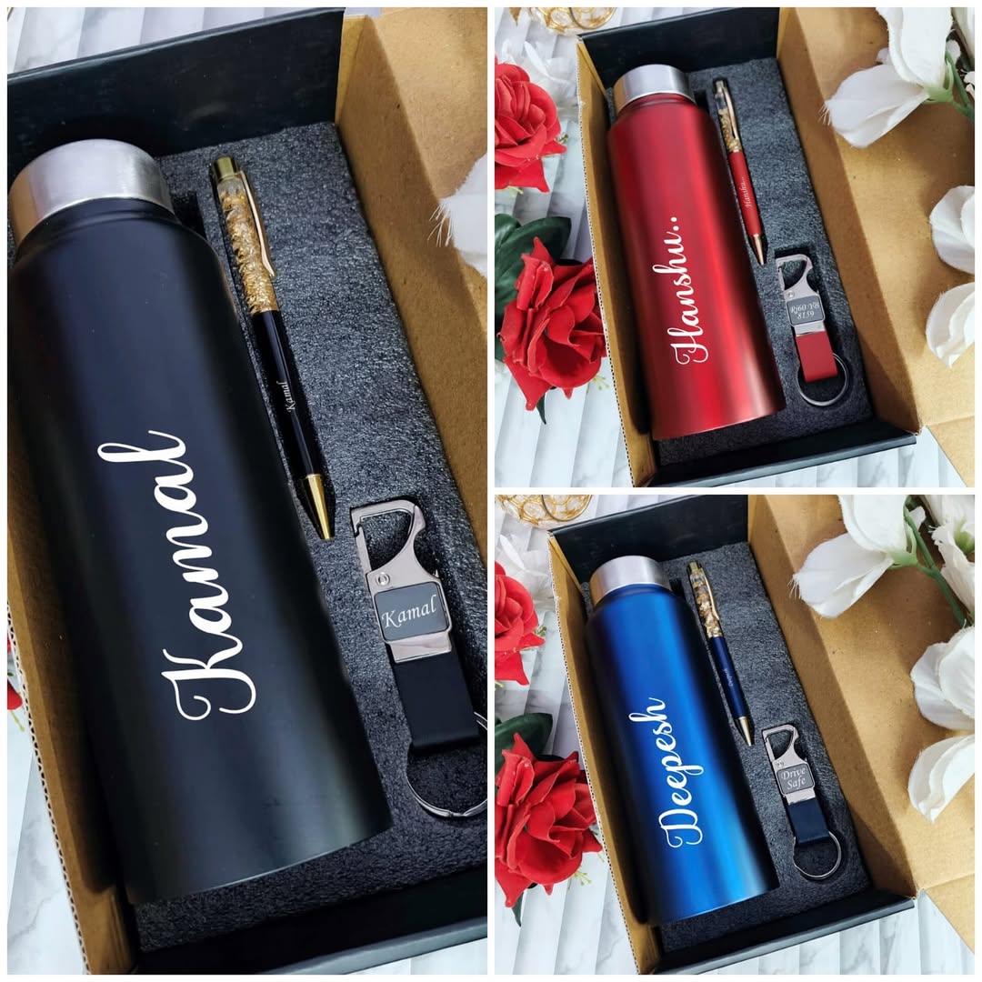 Personalized Flask, Pen & Keychain