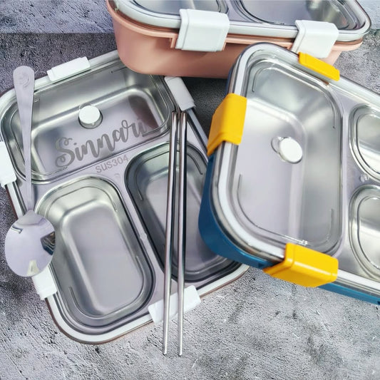 Vacuum Lunch Box + Temperature Flask Combo (Random Color)