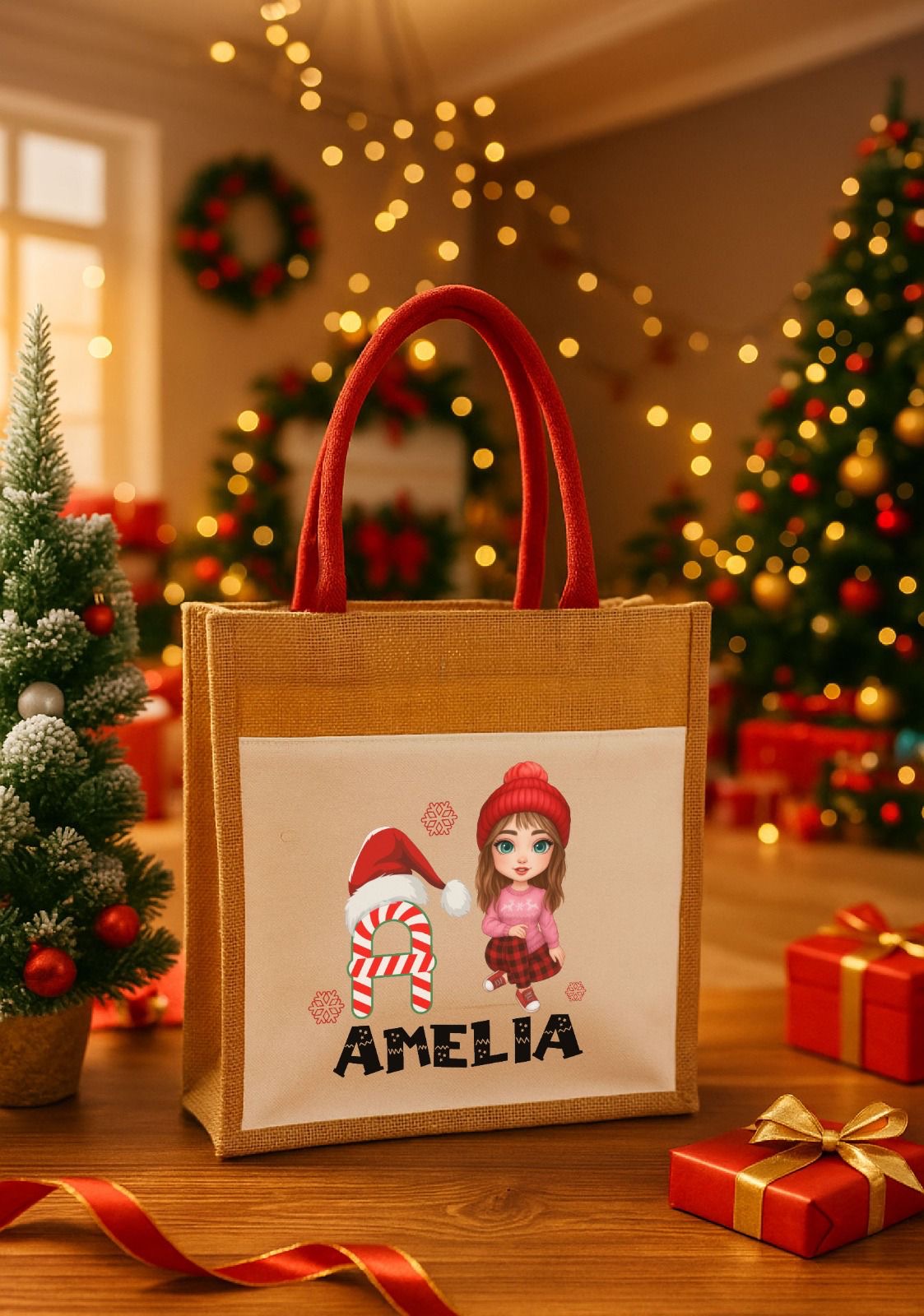 Christmas Personalized Jute Bag