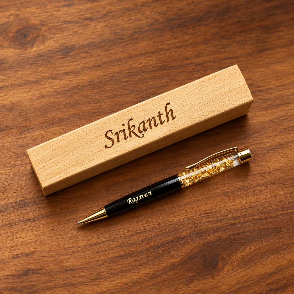 Personalized Pen with Wooden Box