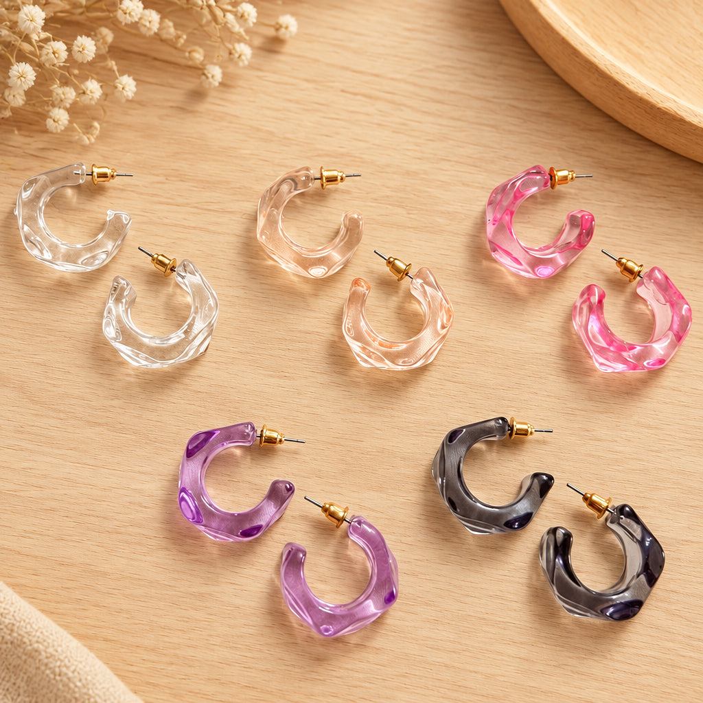Contemporary Transparent Hoop Earrings