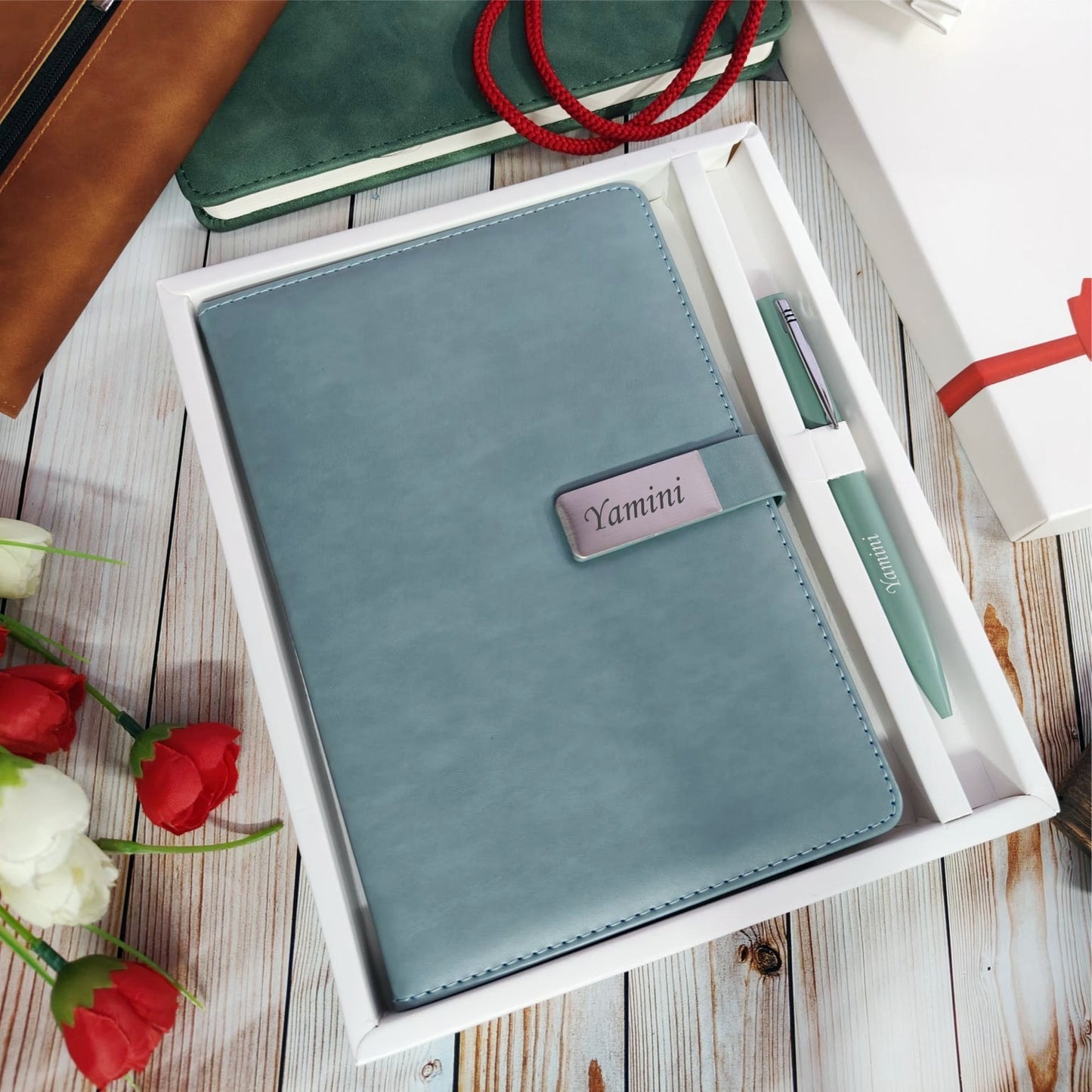 Premium Magnet Diary + Pen Combo – Personalized Gift Set