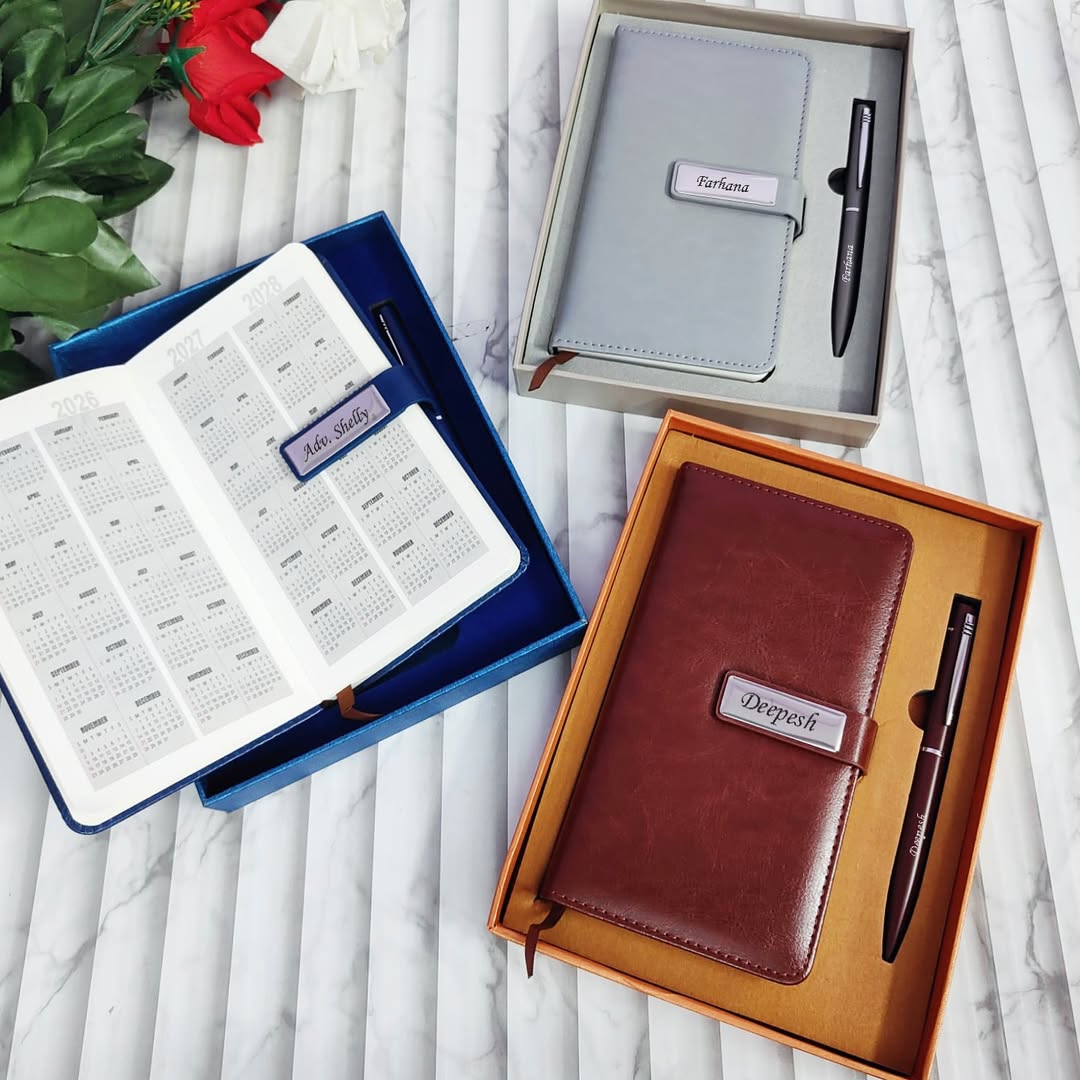 Customised Magnetic Lock Diary With Pen Set