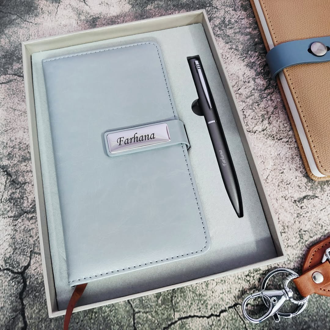Customised Magnetic Lock Diary With Pen Set