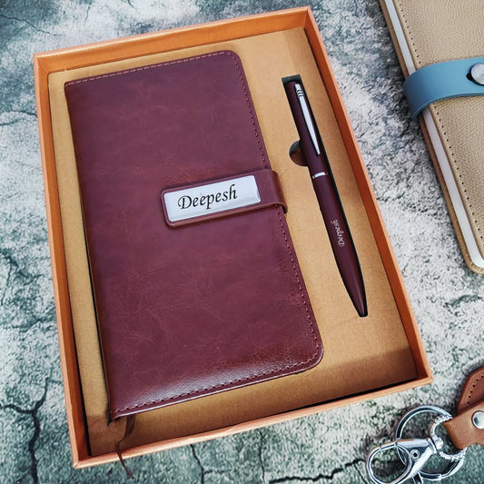 Personalized Magnetic Lock Diary With Pen Set