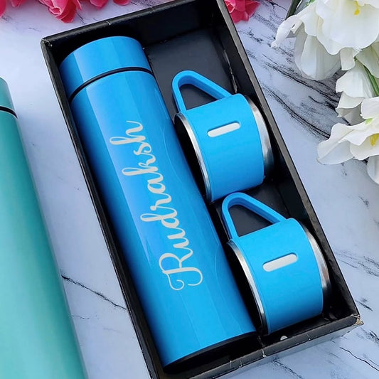 Stainless Steel Vacuum Flask & Cups Combo